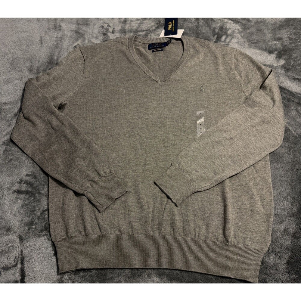 Medium Polo Ralph Lauren V-Neck Pullover Sweater Pima Cotton